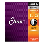 Elixir 11027 80/20 Bronze Custom Light Gauge Acoustic Guitar Strings 11-52