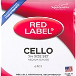 Super-Sensitive 6105 Red Label 3/4 Cello Strings