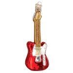 Old World Christmas Electric Guitar Ornament - Red