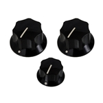 Allparts PK-0174-023 Jazz Bass Knob Set - Black (Set of 3)