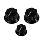 Allparts PK-0174-023 Jazz Bass Knob Set - Black (Set of 3)