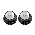 Allparts PK-0184-023 Volume Reflector Knobs - Black (Set of 2)