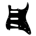 Allparts PG-0552-033 11-Hole Pickguard for Stratocaster® - Black 3-ply (B/W/B) .090