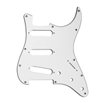 Allparts PG-0552-035 11-Hole Pickguard for Stratocaster® - White 3-ply (W/B/W) .090
