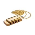 Hohner Little Lady Gold Plated Harmonica and chain with Pearwood comb and gift box