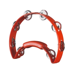 Rhythm Tech RT1230 Solo Tambourine - Red, Nickel Jingles