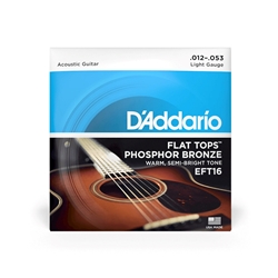 D'Addario EFT16 Light Gauge Flat Tops Phosphor Bronze Acoustic Guitar Strings 12-53