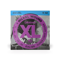 D'Addario EXL120 Super Light Gauge Nickel Wound Electric Guitar Strings 9-42