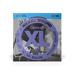 D'Addario EXL115 Medium Gauge Nickel Wound Electric Guitar Strings 11-49