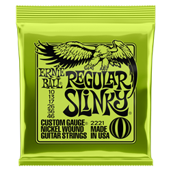 Ernie Ball P02221 Regular Slinky Nickel Wound Electric Guitar Strings 10-46 Gauge