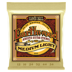 Ernie Ball P02003 Earthwood Medium Light 80/20 Bronze Acoustic Guitar Strings 12-54 Gauge