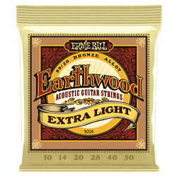 Ernie Ball P02006 Earthwood Light 80/20 Bronze Acoustic Guitar Strings 10-50 Gauge