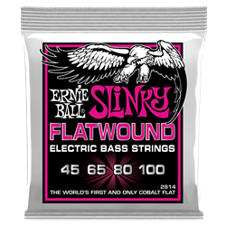 Ernie Ball P02814 Super Slinky Flatwound Electronic Bass Strings 45-100 Gauge