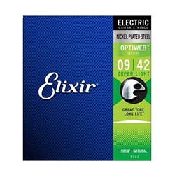 Elixir 19002 Nickel Plated Steel Super Light Gauge Electric Guitar Strings 9-42