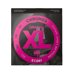 D'Addario ECB81 Chromes Regular Light Gauge Long Scale Electric Bass Strings 45-100