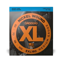D'Addario EXL160 Nickel Wound Medium Gauge Long Scale Electric Bass Strings 50-105
