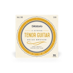 D'Addario EJ66 80/20 Bronze 10-32 Ball End 4-String Tenor Guitar Strings