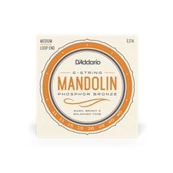 D'Addario EJ74 Phosphor Bronze 11-40 Loop End 8-String Mandolin Strings