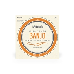 D'Addario EJ63I Nickel-Plated Steel 12-36 Medium Loop End Irish Tenor Banjo Strings