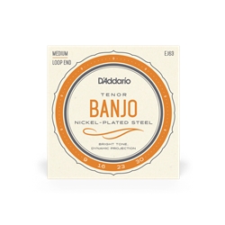 D'Addario EJ63 Nickel-Plated Steel 9-30 Medium Loop End Tenor Banjo Strings