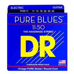 DR PHR-11 Pure Blues Pure Nickel Round Core Electric Guitar Strings 11-50