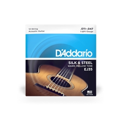 D'Addario EJ35 Regular Light Gauge Silk & Steel 12 String Acoustic Guitar Strings 11-47