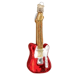 Old World Christmas Electric Guitar Ornament - Red
