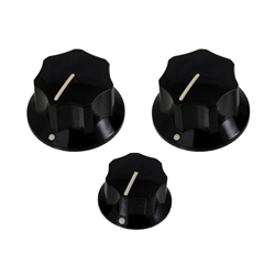 Allparts PK-0174-023 Jazz Bass Knob Set - Black (Set of 3)