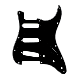 Allparts PG-0552-033 11-Hole Pickguard for Stratocaster® - Black 3-ply (B/W/B) .090