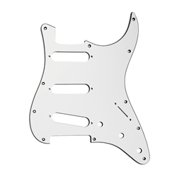 Allparts PG-0552-035 11-Hole Pickguard for Stratocaster® - White 3-ply (W/B/W) .090