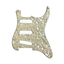 Allparts PG-0552-65 11-Hole Pickguard for Stratocaster® - Parchment Pearloid 4-ply (PP/P/B/P) .100