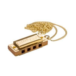 Hohner Little Lady Gold Plated Harmonica and chain with Pearwood comb and gift box