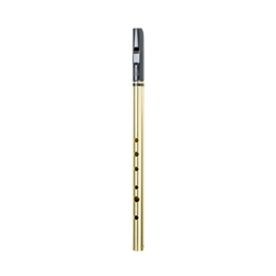 Tony Dixon DX204D Soprano D Whistle - Tunable, Heavy Brass Body, Nickel Slide